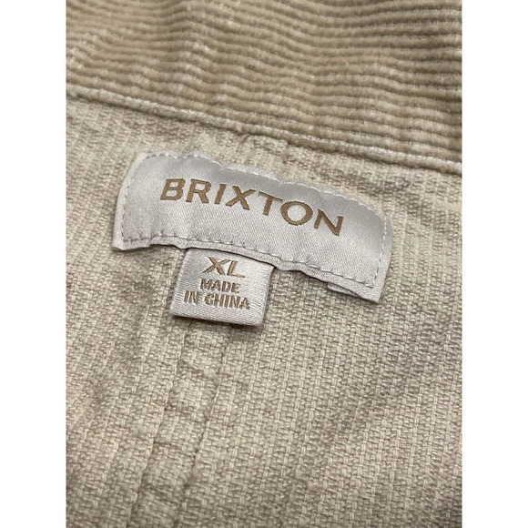 Brixton Size XL Womens Bowery Corduroy Button-Up Shirt Jacket Long Sleeve Beige - Picture 7 of 7